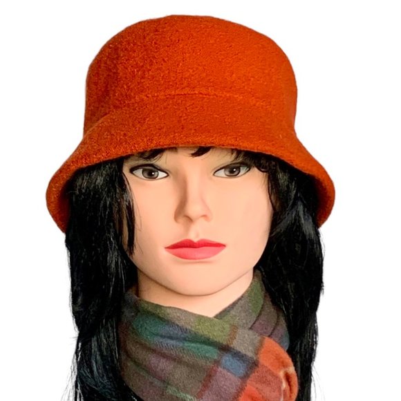 J. Crew Accessories - J Crew New Orange 100% Wool Bucket Hat